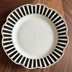 Elegant Black and White Striped Dinner Plate